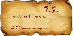 Terényi Ferenc névjegykártya