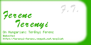 ferenc terenyi business card