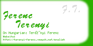 ferenc terenyi business card